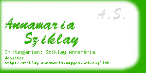 annamaria sziklay business card