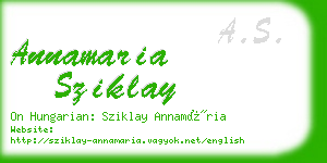 annamaria sziklay business card